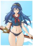  1girl blue_hair breasts fire_emblem fire_emblem:_kakusei lucina nintendo panties underwear 