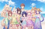  1boy 6+girls animal_ear_fluff animal_ear_hairband animal_ears arm_behind_head armband azuki_(nekopara) beach bell blonde_hair blue_eyes blue_hair blue_nails blue_sky blush bow braid breasts brother_and_sister brown_eyes brown_hair bunny_ears_prank cat_ear_hairband cat_ears cat_girl cat_tail chocola_(nekopara) cinnamon_(nekopara) cleavage clothes_writing cloud coconut_(nekopara) crossed_arms day dress dress_bow english_text everyone eyewear_on_head fake_animal_ears fake_tail fluffy_tail food-themed_hair_ornament fraise_(nekopara) game_cg green_eyes group_picture hair_ornament hair_scrunchie hairband hand_on_own_hip hat heterochromia highres large_breasts long_hair looking_at_viewer maple_(nekopara) medium_breasts medium_hair minazuki_kashou minazuki_shigure multicolored_dress multiple_girls nail_polish neck_bell nekopara non-web_source ocean official_art one_eye_closed orange_eyes orange_hair orange_nails own_hands_together pink_hair pink_nails purple_eyes purple_hair red_nails sayori_(neko_works) scrunchie siblings sky slit_pupils small_breasts smile standing sun_hat sunglasses tail tail_scrunchie thigh_strap twin_braids v vanilla_(nekopara) watermelon_hair_ornament waving white_hair wrist_scrunchie yellow_eyes yellow_nails 