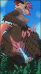 2025 5_fingers absurd_res american_opossum anthro anus areola breasts brown_body brown_eyes brown_fur butt clothed clothed_anthro clothed_female clothing curvy_figure day digital_media_(artwork) ear_piercing facial_piercing female fingers fishnet_clothing fishnet_legwear fur hi_res kneeling legwear looking_at_viewer looking_back looking_back_at_viewer looking_down looking_down_at_viewer low-angle_view mammal marsupial nipples nitani nose_piercing outside partially_clothed partially_clothed_anthro partially_clothed_female piercing presenting presenting_hindquarters presenting_vulva rear_view sky smile solo tail teasing teeth thick_thighs topless topless_anthro topless_female voluptuous vulva wide_hips
