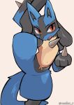 2025 3_fingers absurd_res ambiguous_anthro ambiguous_gender anthro artist_name black_body black_fur black_inner_ear black_legs blue_body blue_ears blue_fur blue_tail cheek_tuft chest_spike digital_media_(artwork) eyebrows facial_tuft fangs fingers flexible front_view fur generation_4_pokemon gloves_(marking) hand_spike hi_res holding_leg holding_leg_up holding_own_leg lucario markings meekax_x multicolored_body multicolored_ears multicolored_fur neck_tuft nintendo one_leg_up open_mouth open_smile pink_tongue pokemon pokemon_(species) pupils raised_leg red_eyes simple_background smile solo spikes spikes_(anatomy) spread_legs spreading standing stretching tail teeth text thick_thighs tongue tuft white_background yellow_body yellow_fur