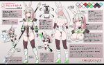  1girl animal_ear_fluff animal_ears ass backless_leotard black_thighhighs boots breasts brown_thighhighs chibi cleavage color_guide covered_navel elbow_gloves fingerless_gloves full_body gloves groin hair_between_eyes headgear high_heel_boots high_heels highleg highleg_leotard highres hiruno holding holding_polearm holding_weapon kicking knee_boots large_breasts leotard long_hair multiple_views original parted_lips pink_hair polearm ponytail rabbit_ears rabbit_girl rabbit_selena_(hiruno) rabbit_tail red_eyes reference_sheet shoulder_blades spear standing strapless strapless_leotard tail thighhighs turnaround weapon white_hair white_leotard yuina_(hiruno) 