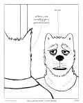 2024 4:5 absurd_res anthro avian bird black_and_white black_nose border canid canine canis clothing collared_shirt comic dialogue domestic_dog duo english_text eye_bags eyebrows facial_scar hi_res maccaw_(sharkinthepark) macleish_(sharkinthepark) male mammal markings monochrome owl sad scar sharkinthepark shirt simple_background text thick_eyebrows topwear whisker_markings white_background white_border