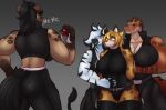 2025 anthro armwear auntank ball_gag belt big_breasts black_armwear black_bottomwear black_clothing black_elbow_gloves black_gloves black_hair black_handwear black_highlights black_legwear black_leotard black_pants black_shirt black_stripes black_thigh_highs black_topwear blonde_hair bottomwear breasts brown_body brown_fur carmen_(indybrony) cheetah cleavage clothed clothed_anthro clothed_female clothing crocodile crocodilian elbow_gloves equid equine felid feline female female/female fluffy fluffy_tail fur gag gloves group hair handwear hi_res highlights_(coloring) huge_breasts hyena legwear leotard mammal markings multicolored_hair muscular muscular_anthro muscular_female orange_eyes pants red_ball_gag reptile restrained scalie shaking shilo_(indybrony) shirt spots spotted_body spotted_fur story story_in_description striped_body striped_fur stripes tail thigh_highs topwear trembling two_tone_hair white_body white_fur white_hair wide_hips xiu-ying yellow_body yellow_fur zebra zuri_(indybrony)