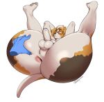 anthro anus bagel_(poundpoundcake) big_butt blush bodily_fluids brown_body brown_fur butt canid canine canis disembodied_hand domestic_dog eyewear floppy_ears fur glasses hi_res legs_back legs_up male male_focus mammal presenting presenting_hindquarters rectangular_glasses solo solo_focus spread_anus spread_butt spreading sweat sweatdrop tail thick_thighs wearing_glasses zerpreros