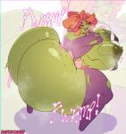 artist_name ass_clapping bellossom big_breasts big_butt bodily_fluids breasts butt clothed clothing clothing_lift crossed_arms elemental_creature elemental_humanoid erect_nipples eyelashes female flora_fauna generation_2_pokemon hi_res huge_breasts huge_butt huge_thighs humanoid hyper hyper_butt legwear looking_at_viewer motion_lines nintendo nipples plant plant_humanoid pokemon pokemon_(species) rastacakez solo sound_effects stockings sweat text thick_thighs tongue tongue_out torn_clothing torn_legwear torn_stockings twerking verlia_(runningdlog)