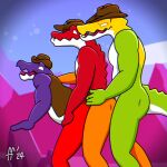1:1 2024 anal anthro bite biting_lip biting_own_lip brown_clothing brown_hat brown_headwear brown_topwear brown_vest butt candy chad_(tadc) clothing crocodile crocodilian dessert digital_drawing_(artwork) digital_media_(artwork) empty_eyes fabfelipe food food_creature from_behind_position glitch_productions green_body group group_sex gummigoo_(tadc) hand_on_another&#039;s_hip hand_on_hip hat hat_only headgear headgear_only headwear headwear_only hi_res living_candy male male/male max_(tadc) mostly_nude mostly_nude_anthro mostly_nude_male open_mouth purple_body red_body reptile scalie self_bite sex side_butt tail the_amazing_digital_circus threesome tongue topwear trio vest wearing_hat white_body yellow_body