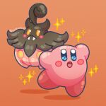 aimaay blush closed_mouth commentary crossover english_commentary fangs halloween highres kirby kirby_(series) open_mouth pokemon pokemon_(creature) pumpkaboo shadow smile star_(symbol) tongue yellow_eyes 