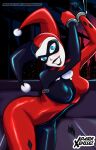  absurdres blonde_hair blue_eyes breasts clown clown_(ragnarok_online) cuffs darkxenssei dc_comics harley_quinn highres medium_breasts original smile wide_hips wrist_cuffs 
