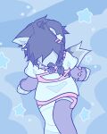 2025 accessory animated anthro bandage braided_hair canid canine clothed clothing cloud collar ear_piercing fox fur garter_straps grey_hair hair hair_accessory hair_over_eyes harness legwear mammal pastel_theme piercing pink_clothing pink_harness platinum_fox purple_clothing purple_topwear red_fox reina_(vinqou) solo star stockings topwear trans_(lore) trans_woman_(lore) true_fox vinqock white_body white_clothing white_fur white_topwear