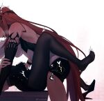  2girls ^^^ absurdres arched_back black_gloves black_pantyhose black_shoes black_skirt black_sleeves clothed_sex detached_sleeves dorsiflexion dress elisbian elizabeth_rose_bloodflame elizabeth_rose_bloodflame_(1st_costume) extreme_dangling eyes_out_of_frame feet feet_up futa_with_female futanari gloves halftone halftone_background halterneck hand_on_another&#039;s_arm hand_on_another&#039;s_stomach head_out_of_frame heart heavy_breathing high_heels highres hololive hololive_english implied_futanari implied_sex legs_up long_hair lying missionary multiple_girls muscular muscular_female nerissa_ravencroft nerissa_ravencroft_(casual) official_alternate_costume on_back open_mouth pantyhose pencil_skirt red_hair shirt shoe_dangle shoes single_glove single_shoe skirt spoken_heart trembling two-tone_dress very_long_hair virtual_youtuber white_background white_dress white_shirt womb_massage 
