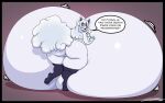 2023 alolan_form alolan_vulpix anthro big_breasts big_butt blue_eyes breasts butt clothing deonwolf digital_media_(artwork) female french_text generation_7_pokemon huge_breasts hyper hyper_breasts leggings leggings_only legwear nintendo open_mouth pokemon pokemon_(species) regional_form_(pokemon) solo speech_bubble text thick_thighs vivianne_(sandslash) vulva
