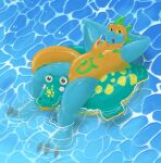 absurd_res animate_inanimate anthro dinosaur fangs foot_in_water hands_behind_head hi_res inflatable inflatable_toy living_inflatable looking_away lounging male markings pool_toy prehistoric_species reptile rex_(zoran) scalie slushee. smile solo swim_ring swim_ring_with_face tail tail_in_water teeth theropod tyrannosaurid tyrannosauroid tyrannosaurus tyrannosaurus_rex water