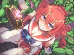  1girl 4boys blue_eyes blush breasts choker cleavage clenched_teeth colored_skin defeat deni_m double_bun elbow_gloves gloves goblin green_skin hair_bun imminent_rape indie_virtual_youtuber jewelry kisaragi_karen_(vtuber) large_breasts long_hair looking_at_viewer magical_girl monster multiple_boys orc peril pleated_skirt red_hair red_sailor_collar red_skirt restrained sailor_collar skirt star_(symbol) sweat teeth thighhighs tiara tongue torn_clothes white_thighhighs 
