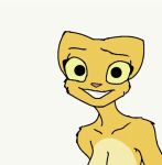 animated anthro breasts felid female filthypally katia_managan khajiit looking_at_viewer mammal microsoft nervous nervous_smile nude prequel_adventure simple_background smile solo the_elder_scrolls