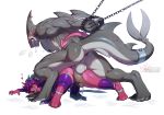 anthro anthro_on_anthro anus backsack balls biped bodily_fluids bound cera_(ceraferis) chain claws countershade_tail countershading dorsal_fin dragon duo female fin fin_piercing fish furgonomics furry-specific_piercing genital_fluids genitals gills glans hair hi_res horn humanoid_genitalia humanoid_penis interspecies male male/female marine mythological_creature mythological_scalie mythology penis perineum piercing plna precum scalie shark sharp_teeth simple_background tail tail_fin teeth text url vein veiny_penis white_background