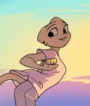 anthro felid female filthypally katia_managan khajiit leaning leaning_forward looking_back mammal microsoft prequel_adventure side_view solo sunset tail the_elder_scrolls