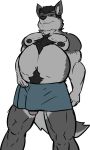  2018 anthro areola belly big_penis biped body_hair bulge canid canine canis chest_hair clothed clothing erect_nipples exercise fur grey_hair hair half-closed_eyes humanoid humanoid_penis jack_martin_(renthedragon) male mammal manly masturbation musclegut muscular muscular_male navel nipples nude overweight overweight_male penile_masturbation penis renthedragon simple_background sketch smile snout topless underwear unfinished white_background 