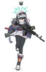  1girl akm armband assault_rifle binoculars black_hair black_pantyhose blue_archive blue_armband blue_boots boots closed_mouth coat cocktiel77 commentary_request crossed_bangs drum_magazine english_commentary english_text eotech full_body fur-trimmed_boots fur_trim grey_eyes grey_halo gun hair_between_eyes halo hard_hat hat helmet highres holding holding_gun holding_weapon jacket kalashnikov_rifle korean_commentary light_machine_gun long_hair long_sleeves machine_gun magazine_(weapon) minori_(blue_archive) mixed-language_commentary muzzle_device open_clothes open_coat optical_sight pantyhose pleated_skirt rifle rpg-30 rpk-16 running scarf shirt sight_magnifier simple_background skirt sniper_rifle solo standing standing_on_one_leg trigger_discipline vss_vintorez weapon weapon_on_back white_background white_hat white_helmet white_scarf white_shirt white_skirt 