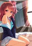  aikatsu! cleavage cure_slum oozora_akari open_shirt seifuku undressing 