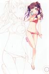  bikini cleavage h2so4 island_of_horizon kujikawa_rise megaten persona persona_4 sketch swimsuits 