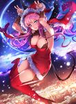  a-line bra christmas cleavage dress heels stockings tail thighhighs wings 