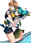  ass kaiou_michiru nopan primcoco sailor_moon sword tenou_haruka wet 