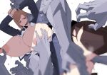  1girl 4boys colored_skin finger_in_another's_mouth gangbang grabbing_another's_breast groping group_sex highres jujutsu_kaisen kugisaki_nobara multiple_boys nipple_stimulation nipple_tweak pobotto rape torn_clothes uneven_eyes 