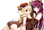  animal_ears ass christmas cleavage cosplay cream grisaia_no_kajitsu horns matsushima_michiru pantyhose suou_amane tail 