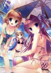  ass azuse_matsuri bikini cabbit cleavage kimi_e_okuru_sora_no_hana nasuhara_hinagiku nishizono_kanna swimsuits umbrella yukie 