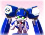  1girl blazermate green_eyes humanoid_robot joints mechanical_hair medarot no_mouth no_nose robot robot_girl robot_joints sanbonzuno solo twintails 