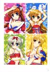  asteion breast_hold cleavage dress einhart_stratos fate_testarossa fujima_takuya heterochromia mahou_shoujo_lyrical_nanoha mahou_shoujo_lyrical_nanoha_vivid no_bra sacred_heart takamachi_nanoha vivio 