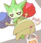  1girl after_vaginal anus blank_eyes blue_flower blue_rose catheter colored_skin commentary cotton_swab crepix cup dilation_tape drinking_glass english_commentary flower full_body green_skin half-closed_eyes hands_up jitome legs_together looking_at_viewer lying monster_girl no_feet on_side open_mouth plant_girl pokemon pokemon_(creature) pussy pussy_juice red_flower red_rose rose roselia_(pokemon) spread_pussy sweat tape translation_request urethra urethral_insertion white_eyes 