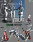  aircraft armor arthropod black_body black_eyes blue_body blue_cloak blue_clothing blue_eyes breasts butt characterdesign cloak clothing concept_art crossover detailed digital_media_(artwork) engine f-18 female fight fighting_pose fire grey_body height hi_res hollow_knight:_silksong hollow_knight_(character) hollow_knight_(franchise) hornet_(hollow_knight) humanoid insect living_machine looking_at_another looking_at_viewer machine mantrinrus mechanical_arm mechanical_leg melee_weapon metal metallic_body pose red_cloak red_clothing refueling robot robot_humanoid rocket simple_background sketch standing sword team_cherry vehicle weapon 