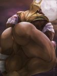  anthro anus backsack balls big_balls big_butt big_penis butt canid canine canis erection huge_balls huge_butt huge_penis humanoid_penis jackal league_of_legends male mammal muscular muscular_male nasus_(lol) penis precum riot_games solo thick_thighs video_games zex 