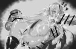  1girl animal_penis bent_over bestiality blush breasts commission cum cum_inflation cum_on_body disembodied_penis facial fate/grand_order fate_(series) greyscale horse_penis hs_mollu inflation long_hair monochrome nagao_kagetora_(fate) nipples nude penis pixiv_commission sex smile tongue tongue_out 