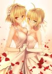  arcueid_brunestud cleavage dress fate/stay_night no_bra saber symmetrical_docking tsukihime type-moon wedding_dress yangsion 