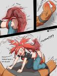 2025 bestiality big_butt big_penis blush bodily_fluids breasts burnt_clothing butt clothed clothing comic cum cum_in_hair cum_on_back dialogue duo english_text female feral flannery&#039;s_torkoal flannery_(pokemon) generation_3_pokemon genital_fluids genitals gym_leader hair hi_res human human_on_feral hypertron interspecies male male/female mammal nintendo penis pokemon pokemon_(species) sweat sweatdrop text torkoal torn_clothing