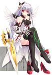  naturalton puzzle_&amp;_dragons sword thighhighs valkyrie weapon 