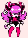 2025 2_horns accessory bat_wings big_horn breasts chocovania chocovania_(chocovania) clothed clothed_female clothed_humanoid clothing demon demon_humanoid digital_media_(artwork) ear_piercing eyelashes female female_humanoid front_view full-length_portrait furgonomics hair hair_accessory hairband head_horn hi_res hip_wings horn horned_humanoid humanoid humanoid_pointy_ears imp legwear leotard membrane_(anatomy) membranous_wings not_furry open_mouth piercing pink_hair pink_tail pointy_ears portrait red_clothing red_legwear red_thigh_highs simple_background small_breasts solo spade_tail tail tail_accessory tailband thigh_highs unusual_wing_placement white_sclera wings