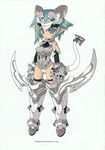  absurdres armor blade_(galaxist) breasts covered_nipples elbow_gloves gloves green_hair helmet highres original pointy_ears short_hair small_breasts solo tail 