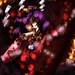  purple_hair red_eyes short_hair solo tobi_(discharge_cycle) touhou yasaka_kanako 