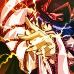  hat nagae_iku purple_hair red_eyes ribbon short_hair solo tengen_toppa_gurren_lagann tobi_(discharge_cycle) touhou 