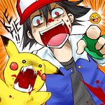  black_hair blood child pikachu pokemon red_eyes satoshi_(pokemon) 