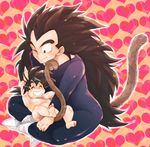  baby black_eyes black_hair dragon_ball dragonball dragonball_z heart long_hair nude raditz smile son_goku son_gokuu 