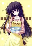  absurdres apron batter food food_on_face highres long_hair nanao_naru purple_eyes shihou_matsuri sola solo whisk 