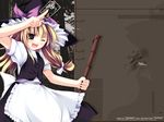  blonde_hair broom fang hat kirisame_marisa solo spell_card tateha_(marvelous_grace) touhou witch_hat yellow_eyes 