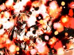  fire fujiwara_no_mokou hair_over_one_eye long_hair solo suspenders tobi_(discharge_cycle) touhou 