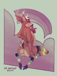 anthro antlers anus back_muscles backsack balls blep blush clothing cloud deer digitigrade femboy flaccid genitals hand_lick hi_res horn legwear looking_at_viewer looking_back looking_back_at_viewer male mammal multicolored_clothing multicolored_legwear multicolored_thigh_highs penis presenting presenting_anus rainbow rainbow_clothing rainbow_legwear rainbow_thigh_highs raised_tail simple_background sirknots sitting small_penis solo tail thick_thighs thigh_highs tongue tongue_out tyson_wildwood