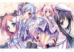  akane_haruka animal_ears inumimi lump_of_sugar moekibara_fumitake oumi_kokoro possible_duplicate seifuku sekai_to_sekai_no_mannaka_de shiratori_aira thighhighs tsukidate_minori 