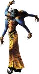  1boy absurdres animal_print armor belt black_belt black_hair blue_skin breastplate colored_skin extra_arms full_body highres kazuma_kaneko official_art persona persona_(summon) persona_1 red_eyes shiva_(persona) simple_background solo standing stitches third-party_source tiger_print transparent_background 